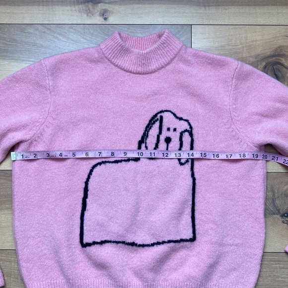 Lazy Oaf Pink Dog Print Mock Neck Sweater - Picture 8 of 12